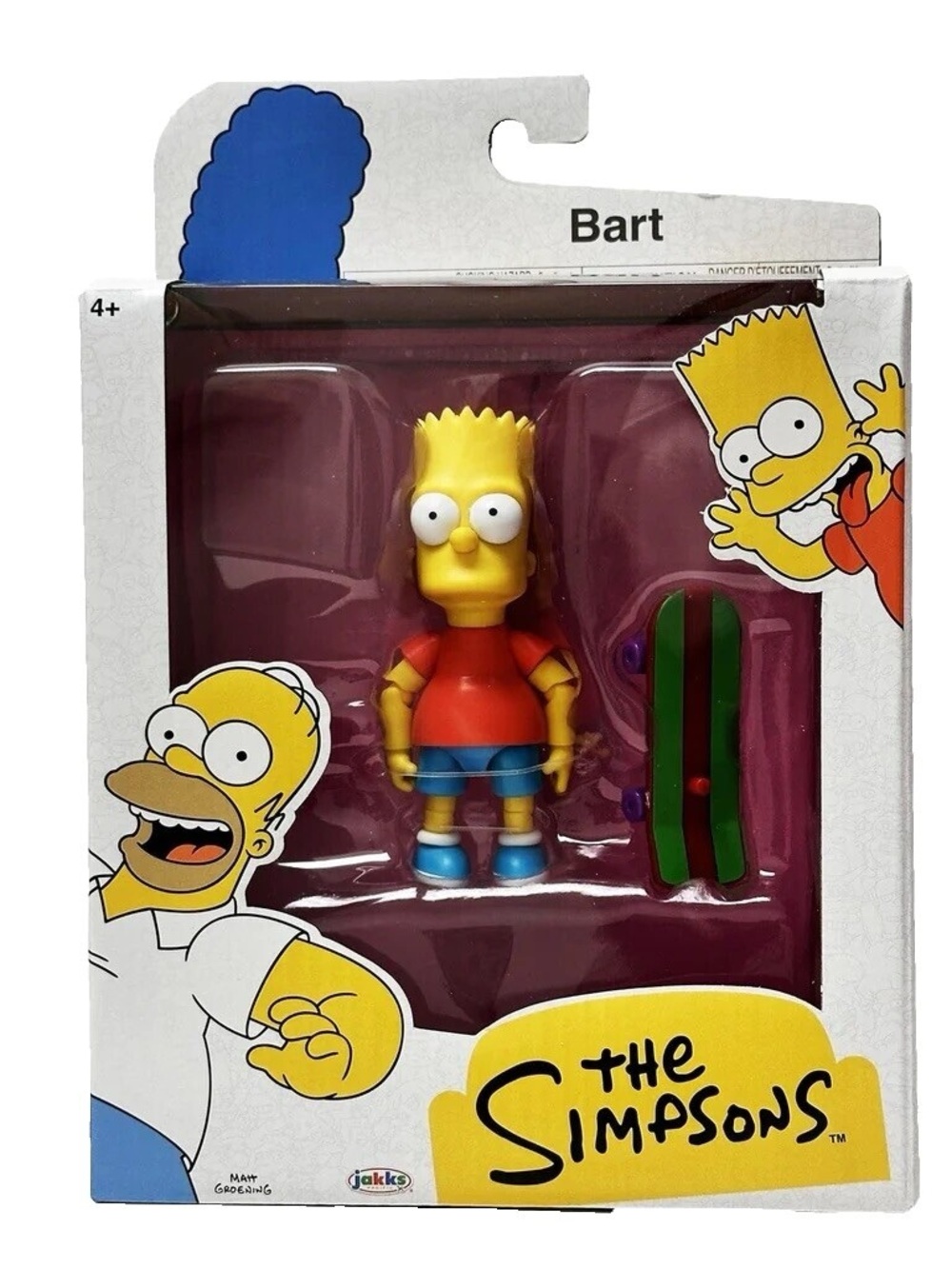 Jakks Pacific Bart Simpson The Simpsons Series Action Figure Skateboard